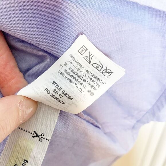 J. Crew Button-Back Bell-Sleeve Top Blouse Peri Blue Coastal Gran Women’s Size 2 - Picture 8 of 10